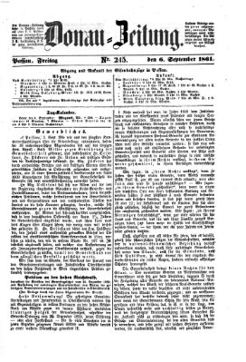 Donau-Zeitung Freitag 6. September 1861