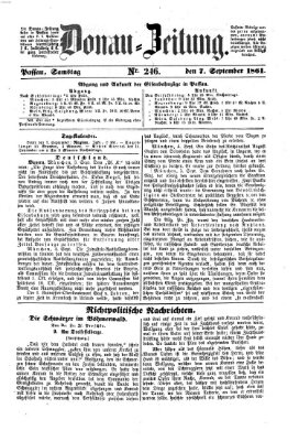 Donau-Zeitung Samstag 7. September 1861