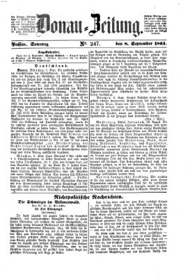 Donau-Zeitung Sonntag 8. September 1861