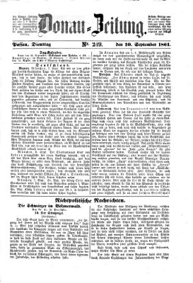 Donau-Zeitung Dienstag 10. September 1861