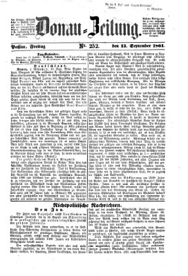 Donau-Zeitung Freitag 13. September 1861