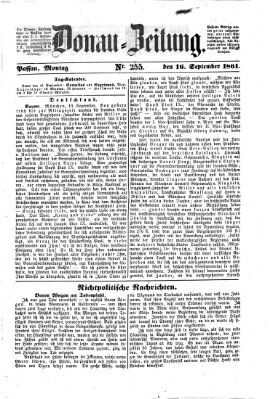 Donau-Zeitung Montag 16. September 1861