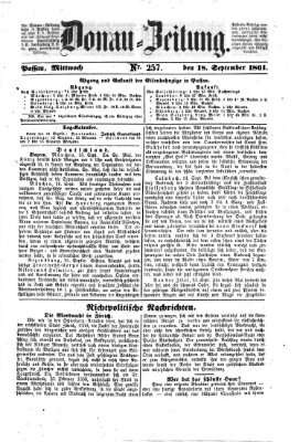 Donau-Zeitung Mittwoch 18. September 1861