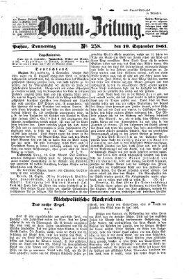 Donau-Zeitung Donnerstag 19. September 1861