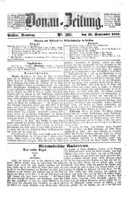 Donau-Zeitung Samstag 21. September 1861