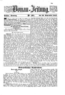 Donau-Zeitung Sonntag 22. September 1861