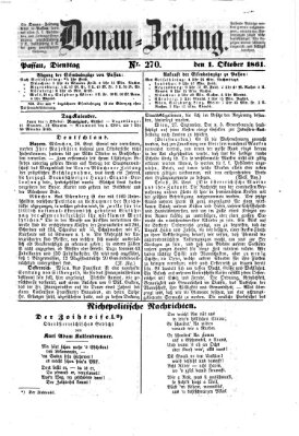 Donau-Zeitung Dienstag 1. Oktober 1861