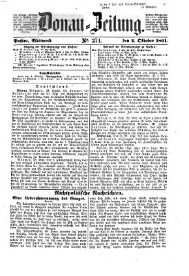 Donau-Zeitung Mittwoch 2. Oktober 1861