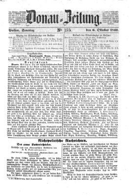 Donau-Zeitung Sonntag 6. Oktober 1861