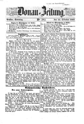 Donau-Zeitung Sonntag 13. Oktober 1861