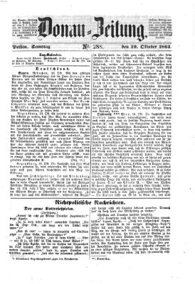 Donau-Zeitung Samstag 19. Oktober 1861