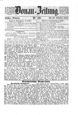 Donau-Zeitung Montag 21. Oktober 1861