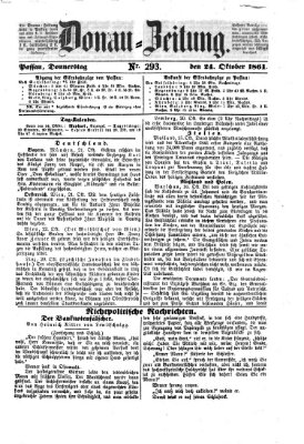 Donau-Zeitung Donnerstag 24. Oktober 1861