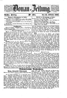 Donau-Zeitung Freitag 25. Oktober 1861