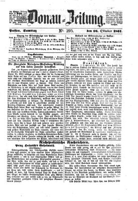 Donau-Zeitung Samstag 26. Oktober 1861