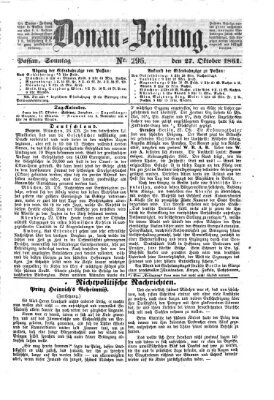 Donau-Zeitung Sonntag 27. Oktober 1861