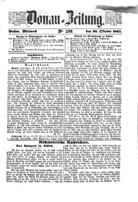 Donau-Zeitung Mittwoch 30. Oktober 1861