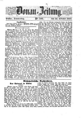 Donau-Zeitung Donnerstag 31. Oktober 1861