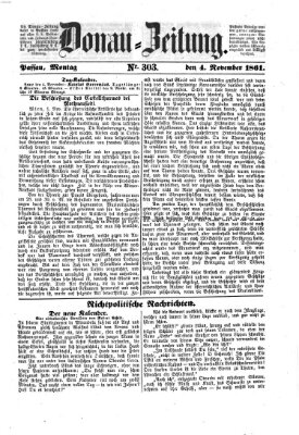 Donau-Zeitung Montag 4. November 1861