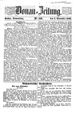 Donau-Zeitung Donnerstag 7. November 1861