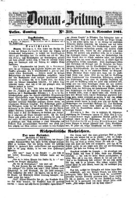 Donau-Zeitung Samstag 9. November 1861