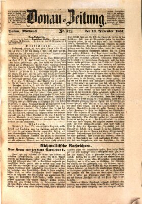 Donau-Zeitung Mittwoch 13. November 1861