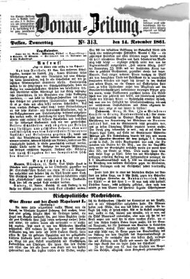 Donau-Zeitung Donnerstag 14. November 1861