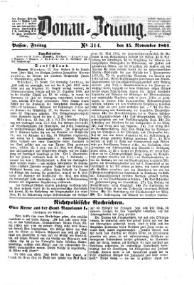 Donau-Zeitung Freitag 15. November 1861