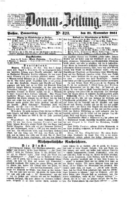 Donau-Zeitung Donnerstag 21. November 1861