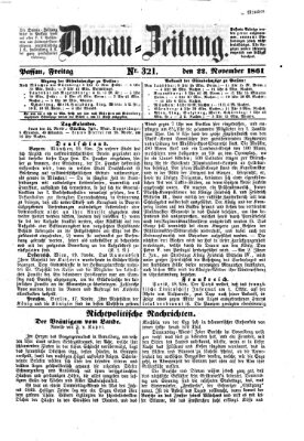 Donau-Zeitung Freitag 22. November 1861