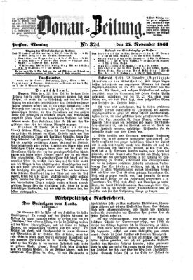 Donau-Zeitung Montag 25. November 1861