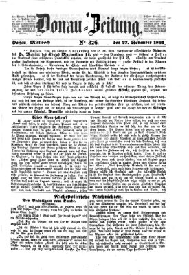 Donau-Zeitung Mittwoch 27. November 1861