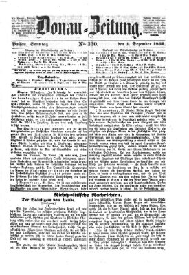 Donau-Zeitung Sonntag 1. Dezember 1861