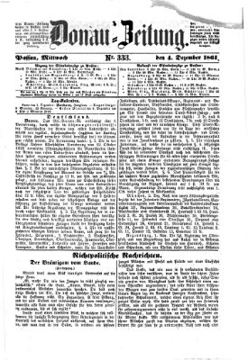 Donau-Zeitung Mittwoch 4. Dezember 1861