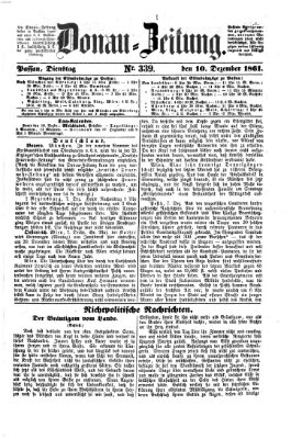 Donau-Zeitung Dienstag 10. Dezember 1861