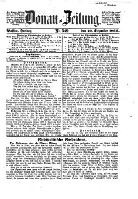 Donau-Zeitung Freitag 20. Dezember 1861