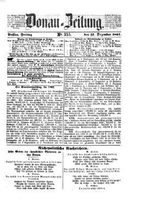 Donau-Zeitung Freitag 27. Dezember 1861