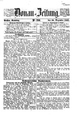 Donau-Zeitung Samstag 28. Dezember 1861