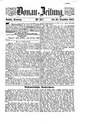 Donau-Zeitung Sonntag 29. Dezember 1861