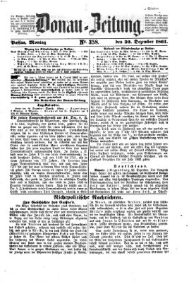 Donau-Zeitung Montag 30. Dezember 1861