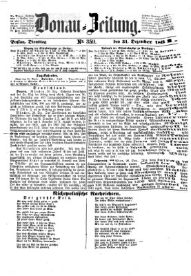 Donau-Zeitung Dienstag 31. Dezember 1861