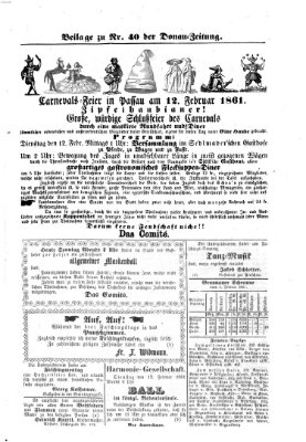 Donau-Zeitung Samstag 9. Februar 1861