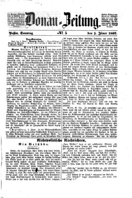 Donau-Zeitung Sonntag 5. Januar 1862