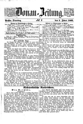 Donau-Zeitung Dienstag 7. Januar 1862