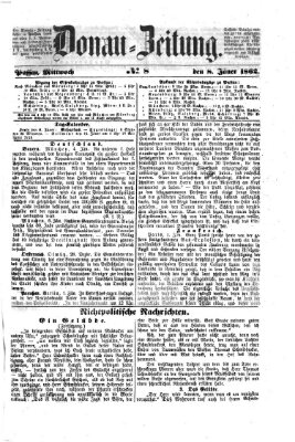 Donau-Zeitung Mittwoch 8. Januar 1862