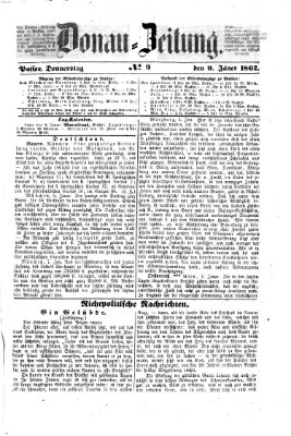 Donau-Zeitung Donnerstag 9. Januar 1862