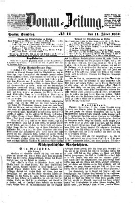 Donau-Zeitung Samstag 11. Januar 1862