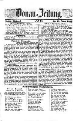 Donau-Zeitung Mittwoch 15. Januar 1862