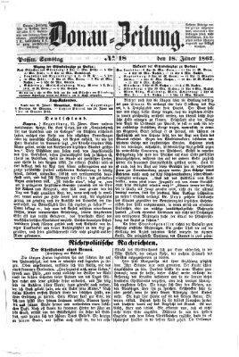 Donau-Zeitung Samstag 18. Januar 1862