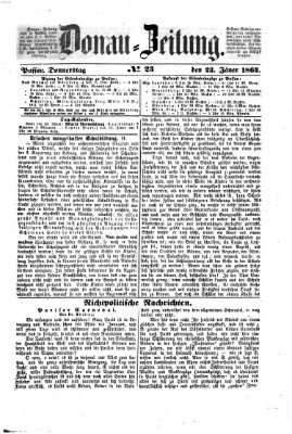 Donau-Zeitung Donnerstag 23. Januar 1862